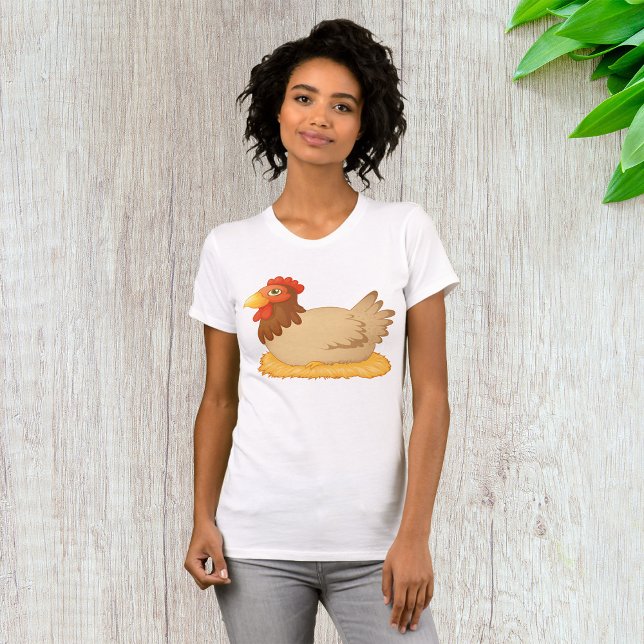 Camiseta Hen sentado en Nest Cute Farm Animal (Subido por el creador)