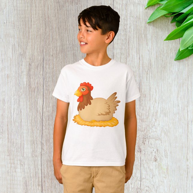Camiseta Hen sentado en Nest Cute Farm Animal (Subido por el creador)