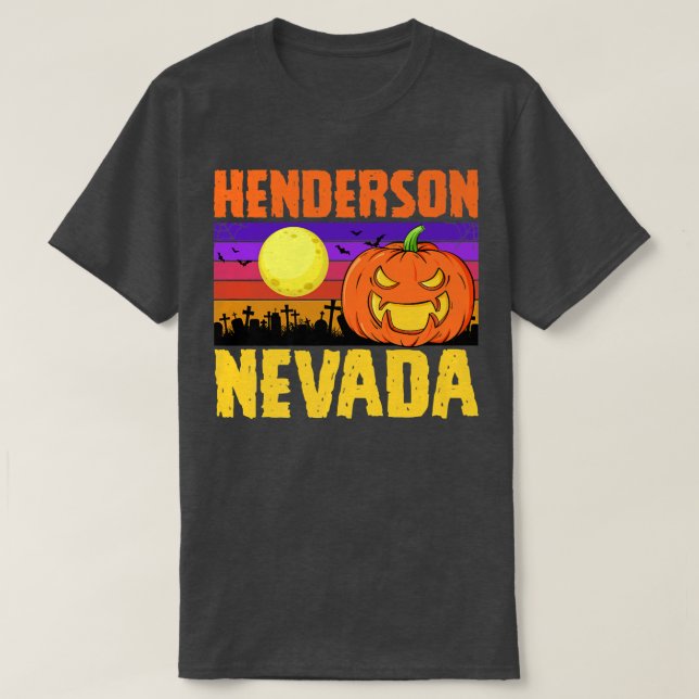 Camiseta Henderson Nevada Happy Halloween Party Local City  (Diseño del anverso)