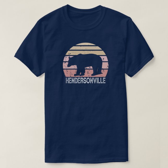 Camiseta Hendersonville North Carolina Retro Bear (Diseño del anverso)