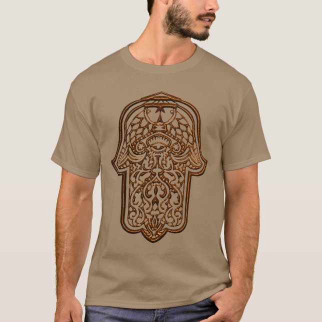 Camiseta Henna Hand de Hamsa (Naranja) (Anverso)