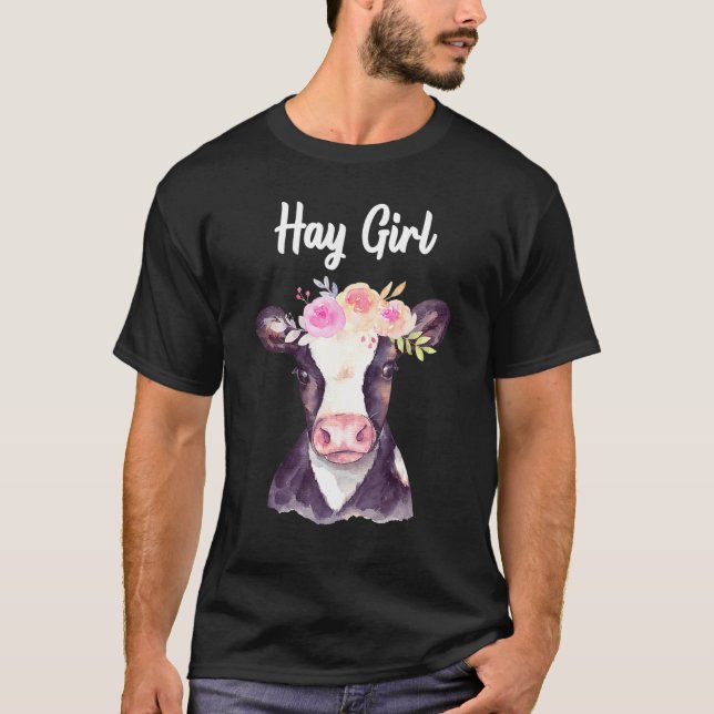 Camiseta Heno Chica Granja de vacas hembra hembra Chica vac (Anverso)