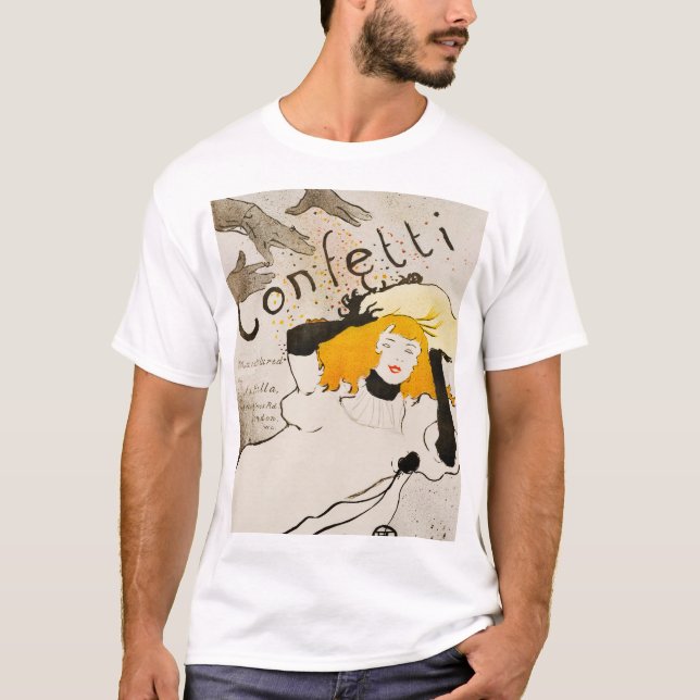 Camiseta Henri de Toulouse-Lautrec CONFETTI Arte de época (Anverso)