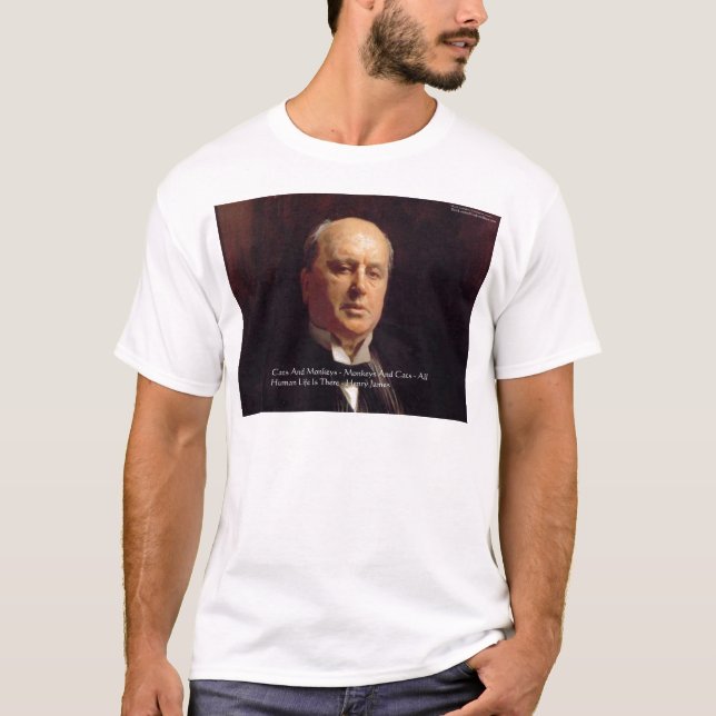 Camiseta Henry James "Monkeys & Cats" Wisdom Cita Regalos (Anverso)