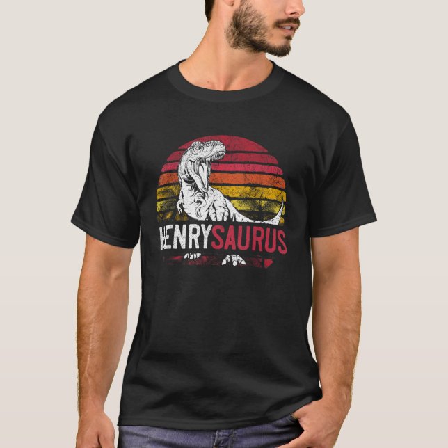 Camiseta Henry Saurus Funny Personalizado Dinosaurio T Rex  (Anverso)