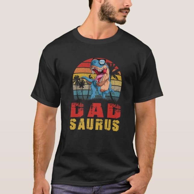 Camiseta Hens Dad Saurus Dinosaur Dadsaurus Funny T Rex Lov (Anverso)