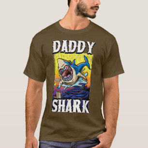 Camiseta Hens Daddy Shark Papa Abuelo Tío Padre Día De Los 
