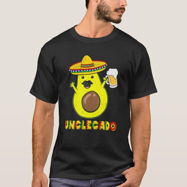 Camiseta Hens Funny Aguacado Tío Vegan Guacamole Unclecado (Anverso)