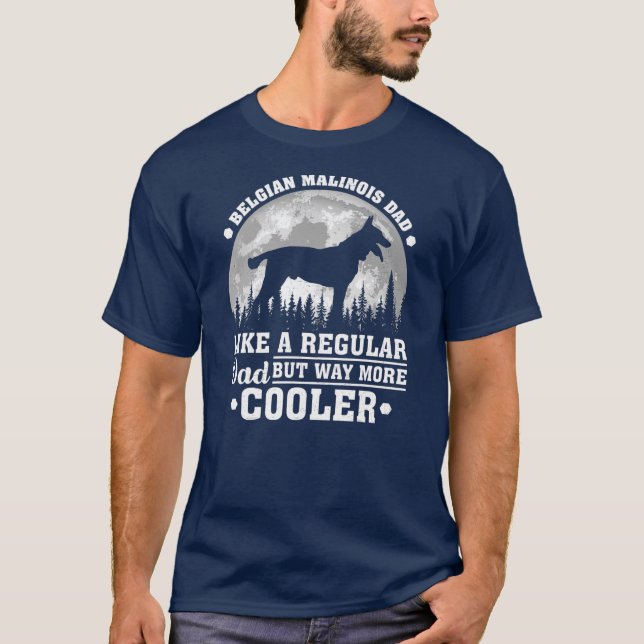 Camiseta Hens Funny Moon Vintage Belga Malinois Dad (Anverso)