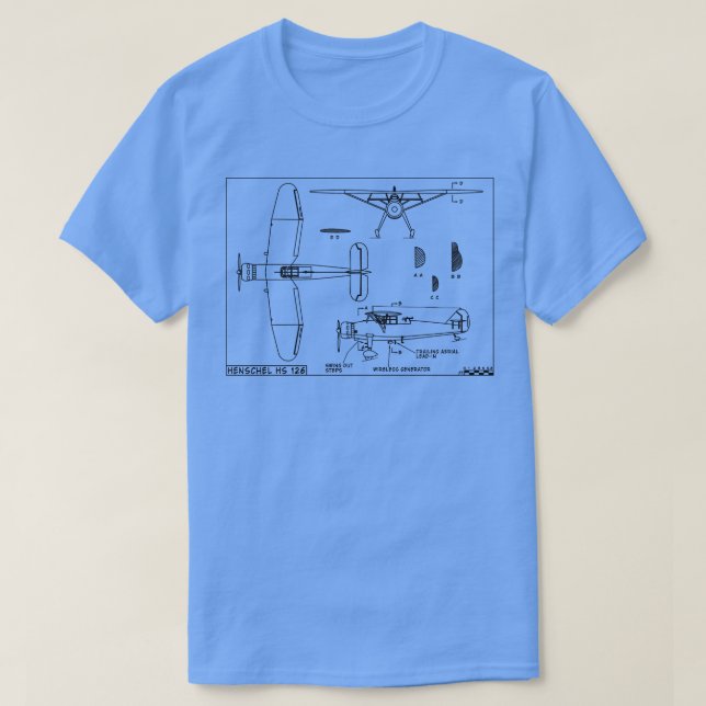 Camiseta Henschel Hs 126 Aeronaves Alemanas De Observación  (Diseño del anverso)