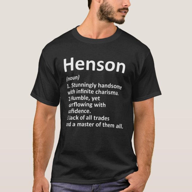 Camiseta HENSON Definition Funny Surname Family Tree Birthd (Anverso)