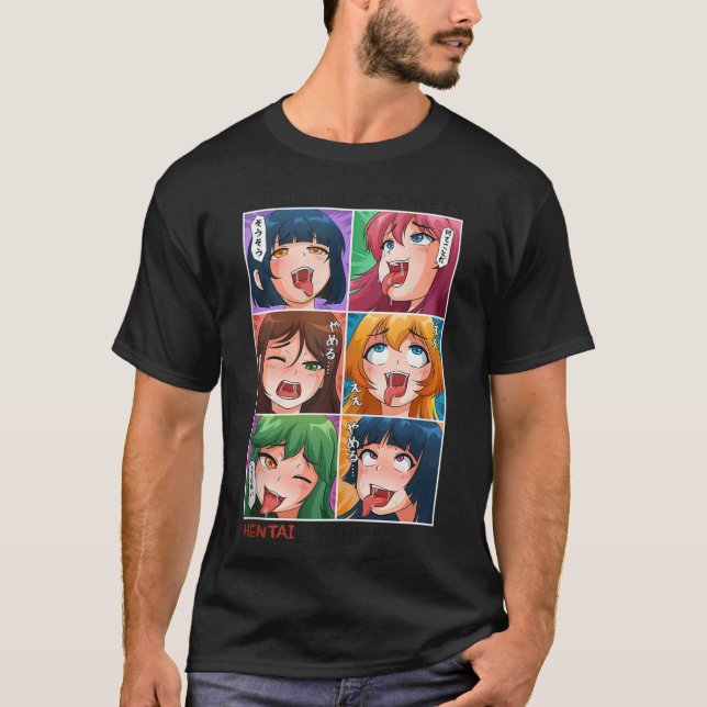Camiseta Hentai Ahegao Anime En La Calle Hentai En La Sh (Anverso)