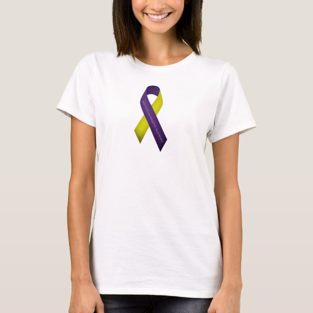 Camiseta Hepatitis Autoinmune Conciencia Amarillo morado (Anverso)