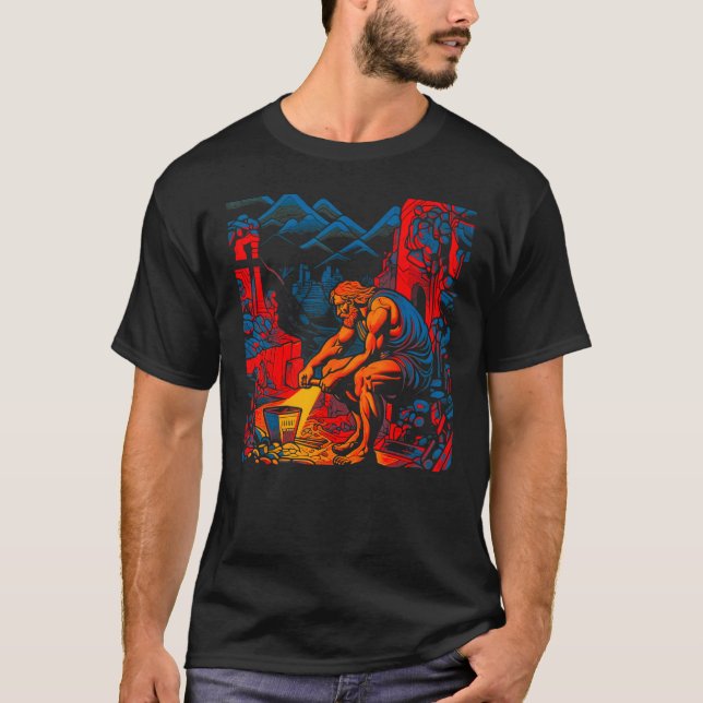 Camiseta Hephaestus Griega Mitología Dios de Fuego Herrero (Anverso)