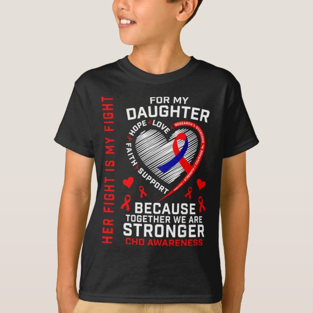 Camiseta Her Fight Daughter Chd Awareness Heart Disease Gra (Anverso)