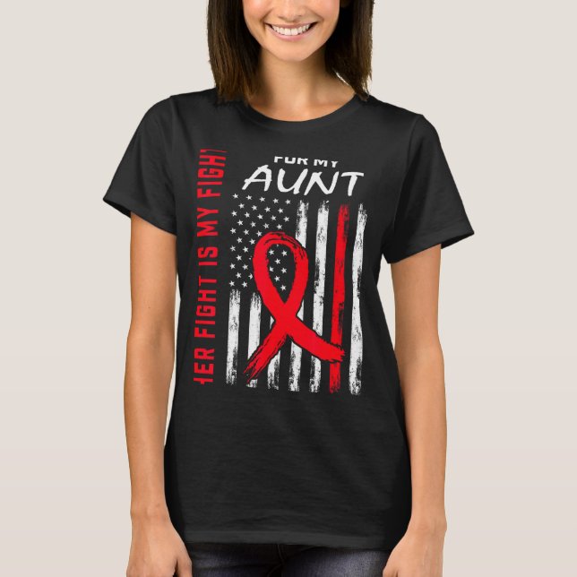 Camiseta Her Fight Is My Fight Aunt Heart Disease Awareness (Anverso)