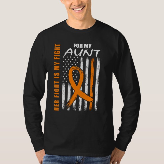 Camiseta Her Fight Is My Fight Aunt Leukemia Awareness USA  (Anverso)