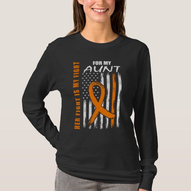Camiseta Her Fight Is My Fight Aunt Leukemia Awareness USA  (Anverso)
