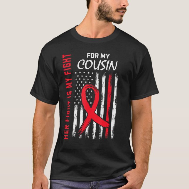 Camiseta Her Fight is my Fight Cousin Heart Disease Awarene (Anverso)