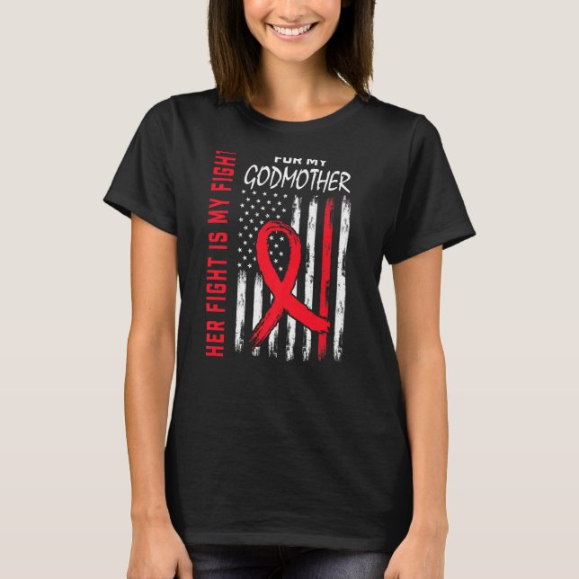 Camiseta Her Fight is my Fight Godmother Heart Disease Awar (Anverso)