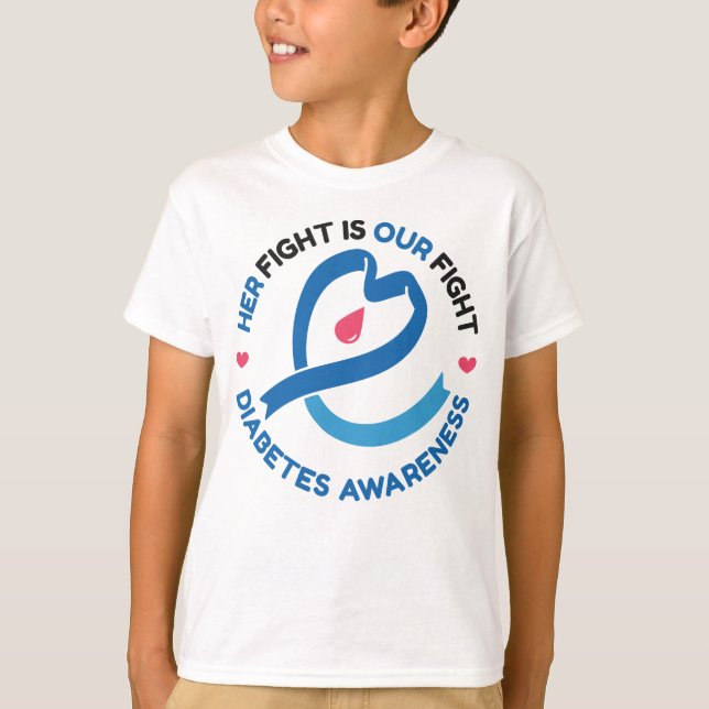 Camiseta Her Fight Is Our Fight – Diabetes Awareness (Anverso)