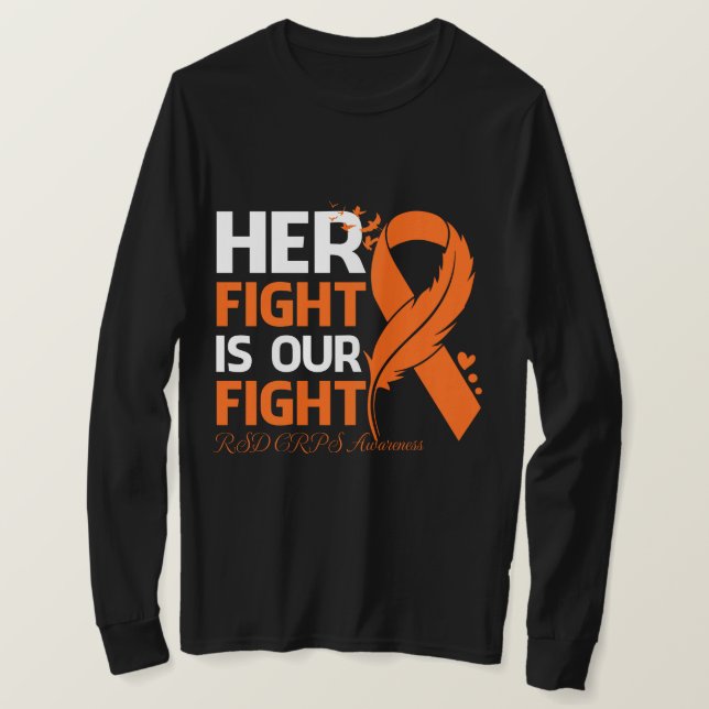 Camiseta Her Fight Is Our My Fight RSD CRPS AWARENESS Ribbo (Anverso del diseño)