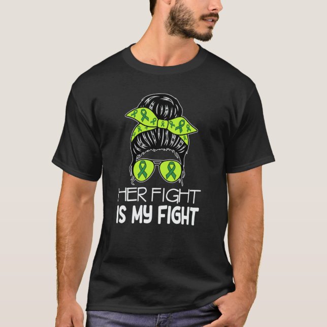 Camiseta Her Fight My Fight Cerebral Palsy Messy Bun CP Awa (Anverso)