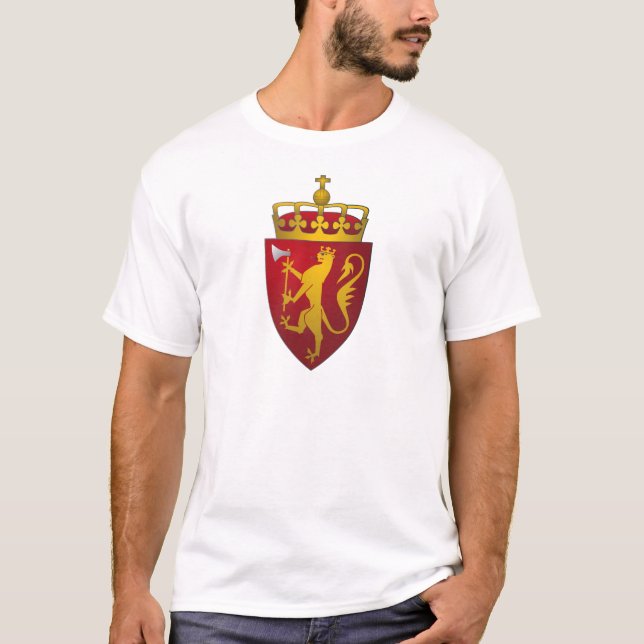 Camiseta Heráldica noruega del escandinavo del escudo de (Anverso)