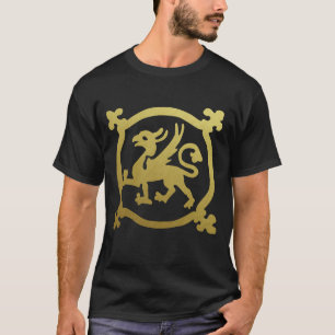 Camiseta Heraldo del Renacimiento Medieval Griffin Metálico