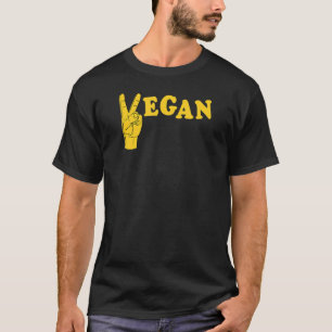 Camiseta Herb de símbolo de signo de paz vegan de mano de d