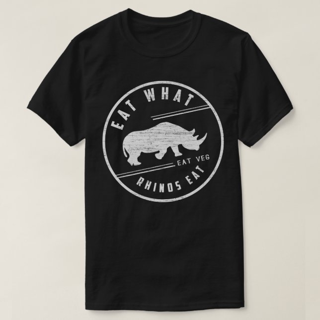 Camiseta HERBIVORE Coma Lo Que Los Rinocerontes Comen Vég R (Diseño del anverso)