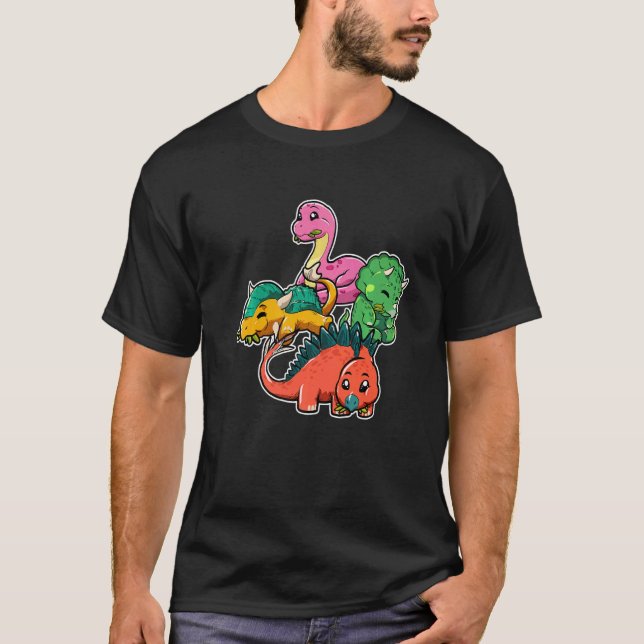 Camiseta Herbivore Dinosaurs Triceratops Apatosaurus Stegos (Anverso)