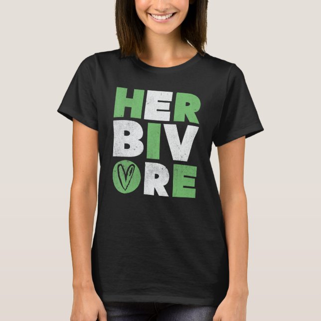 Camiseta Herbivore Powered by plants Vegan Veganism Vegetar (Anverso)