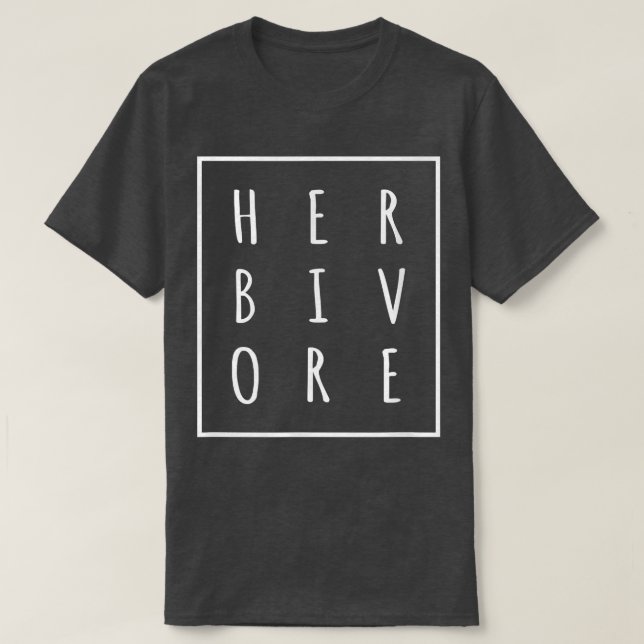 Camiseta Herbivore tet en cuadrado bo t vegetariano (Diseño del anverso)