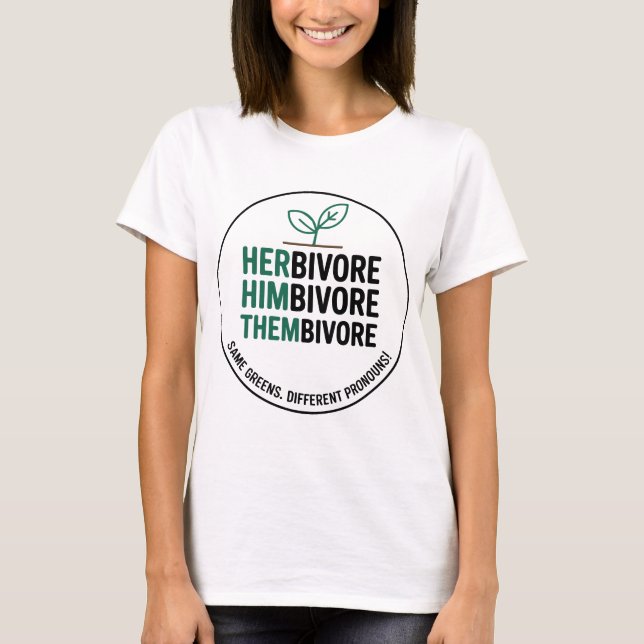 Camiseta HERbívoro • HIMbívoro • THEMbívoro (Anverso)