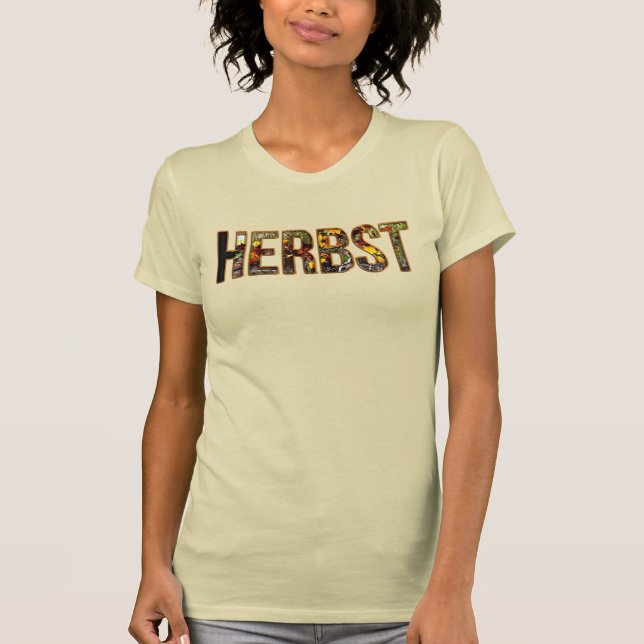 Camiseta Herbst en Blätter Schrift T-Shirt (Anverso)