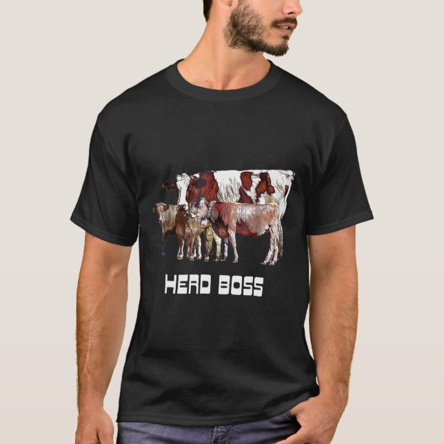 Camiseta Herd Boss Big Cow Líder De Pack Xmas (Anverso)