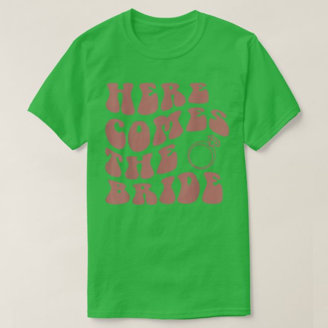 Camiseta Here Comes The Bride Wedding Ring Bearer Flower Gi (Diseño del anverso)
