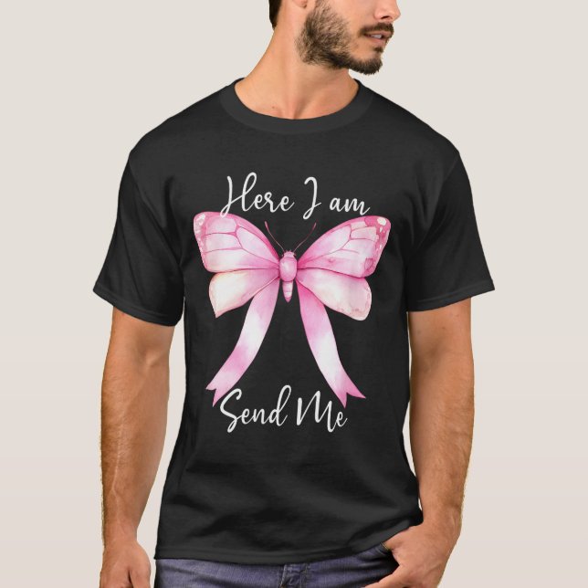 Camiseta Here I Am Send Me Women Lord Send Me Christian Nk  (Anverso)
