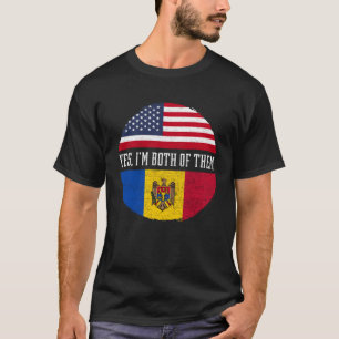 Camiseta Heredado Moldavia con la bandera estadounidense mi