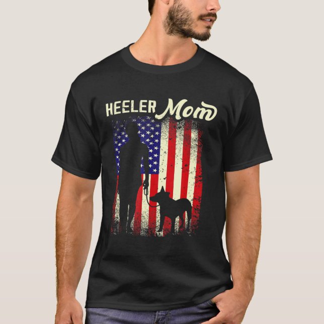 Camiseta Heredera Azul Rojo Mamá Ganado Australiano America (Anverso)