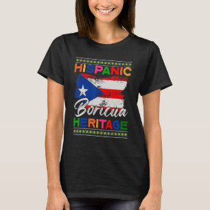 Camiseta Herencia boricua hispánica Bandera boricua masculi