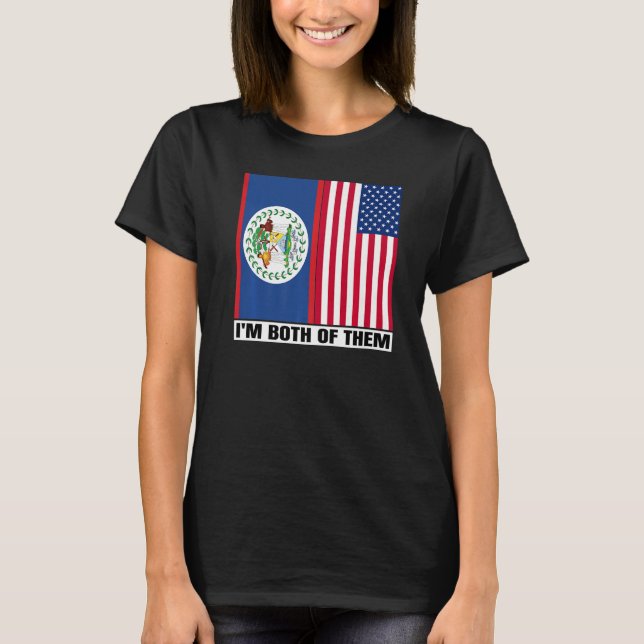 Camiseta Herencia de ADN de Belice y Estados Unidos Belice  (Anverso)