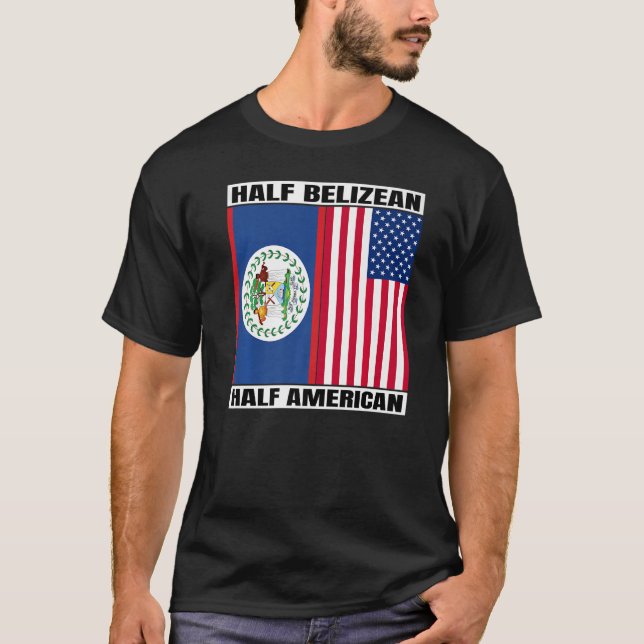 Camiseta Herencia de ADN de Belice y Estados Unidos Belice  (Anverso)