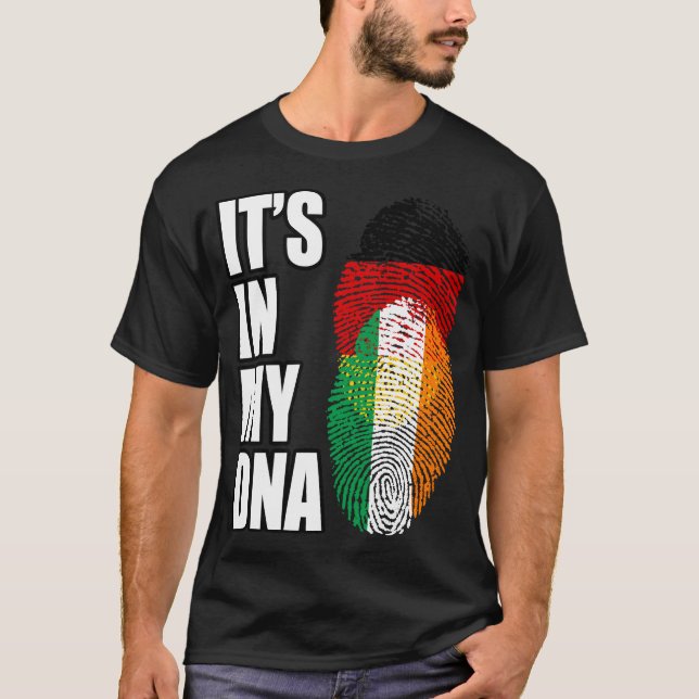 Camiseta Herencia de ADN de la mezcla de Alemania e Irlanda (Anverso)