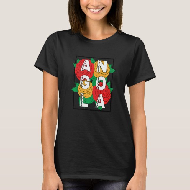 Camiseta Herencia de Angola Flor cultural tradicional (Anverso)