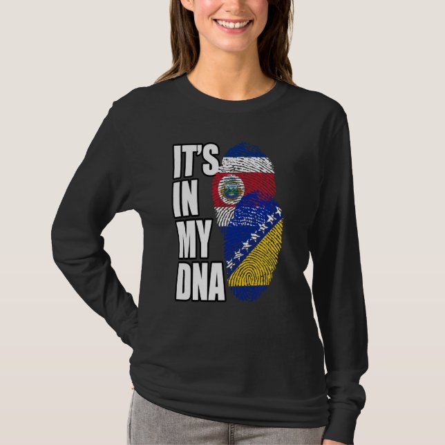 Camiseta Herencia De Bandera De Adn Bosnio Y Costa Rica (Anverso)