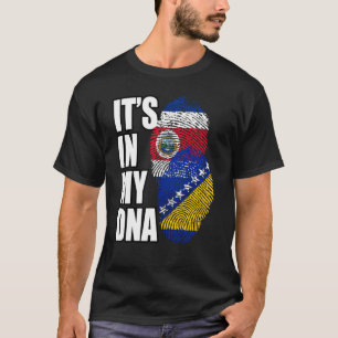 Camiseta Herencia De Bandera De Adn Bosnio Y Costa Rica