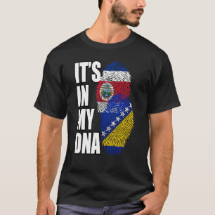 Camiseta Herencia De Bandera De Adn Bosnio Y Costa Rica
