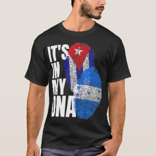 Camiseta Herencia De Bandera De ADN Cubano Y Hondureño Mi